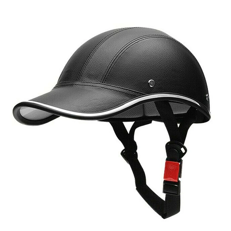 Baseball Cap Style Motorcycle Bicycle Helmet Half Face Helmet Electric Scooter Anti-UV Safety Hard Hat Adjustale Summer Cap