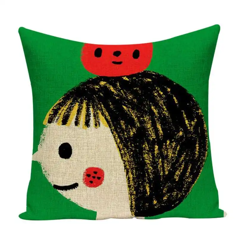 Льняная наволочка с принтом для маленькой девочки декоративные подушки в виде