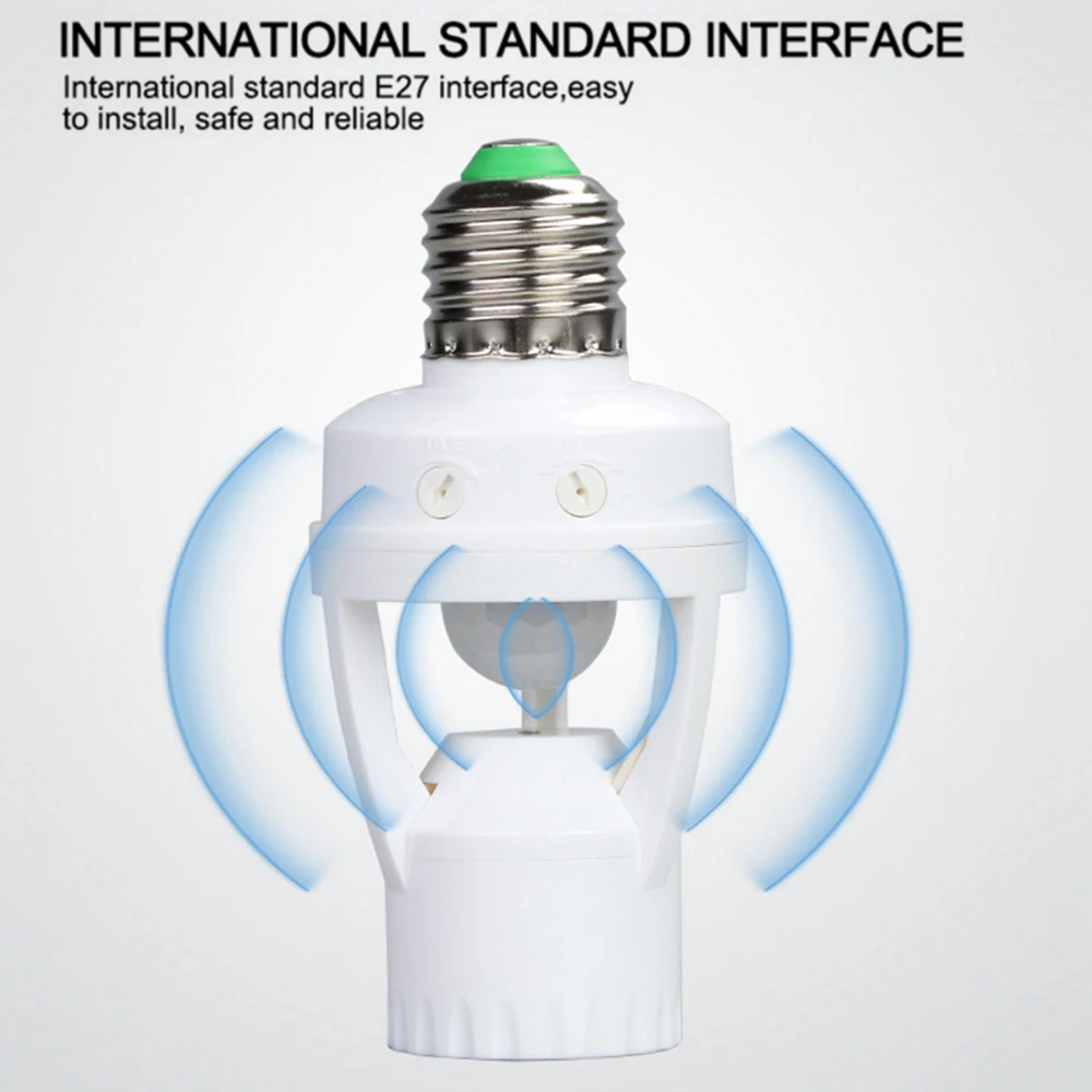 PIR Motion Sensor Socket E27 Converter Ampoule Led Intelligent Light Lamp Base Bulb Switch AC100-240V | Лампы и освещение