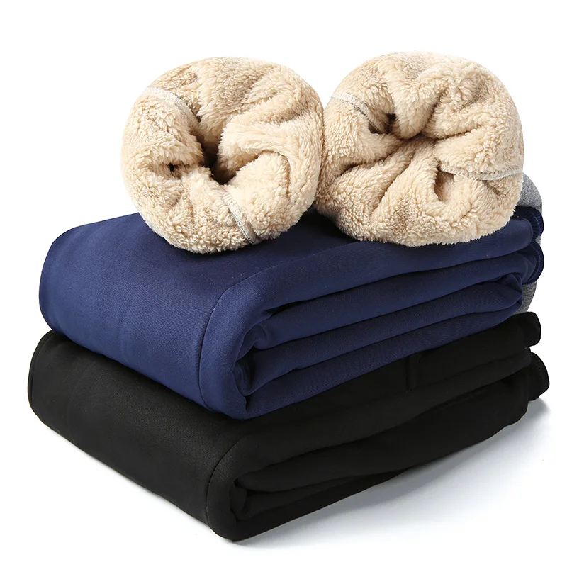 

Brand Men's Wool Pants Velvet cashmere Pants Men Thick Fleece joggers Winter Super Warm Pant Heavyweight Trousers Men Sweatpants