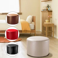 simple pu leather home living room sofa stool coffee table stools nordic round stool luxury shoe stool bench ottoman