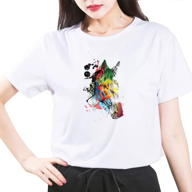 

2020 Korean Style abstract print clothes T-shirt Casual Short Sleeve Top Tees