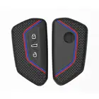 Силиконовый чехол для дистанционного ключа для стайлинга автомобиля, чехол для смарт-ключей, чехол с кожаным держателем для VW Golf 8 MK8 Passat CC Аксессуары для Skoda