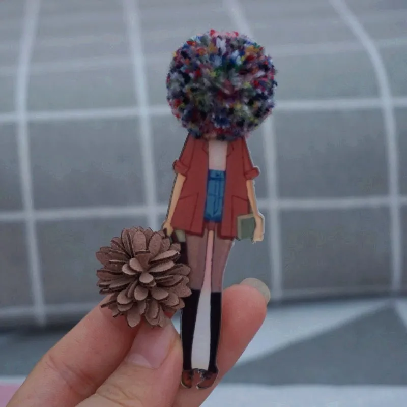 Женские и мужские модные броши ручной работы Акриловые Броши Симпатичные значки