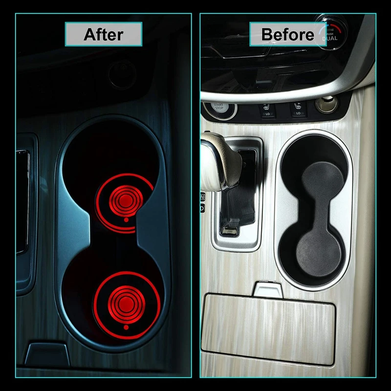 

DHBH-Led Cup Holder Lights LED Car Coasters 7 Colors Luminescent Cup Pad USB Charging Cup Mat for Drink Coaster Accessories