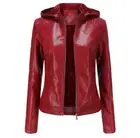 Новинка, короткая бархатная женская кожаная куртка с капюшоном европейского и американского размера плюс, на осень и зиму, теплая Повседневная Женская куртка