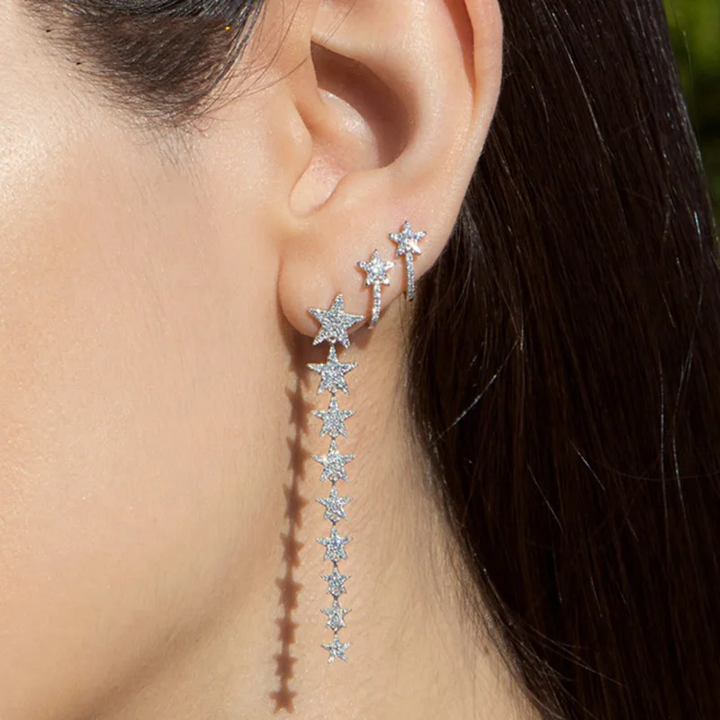 Новые Классические серьги гвоздики J образной формы с микро инкрустацией из