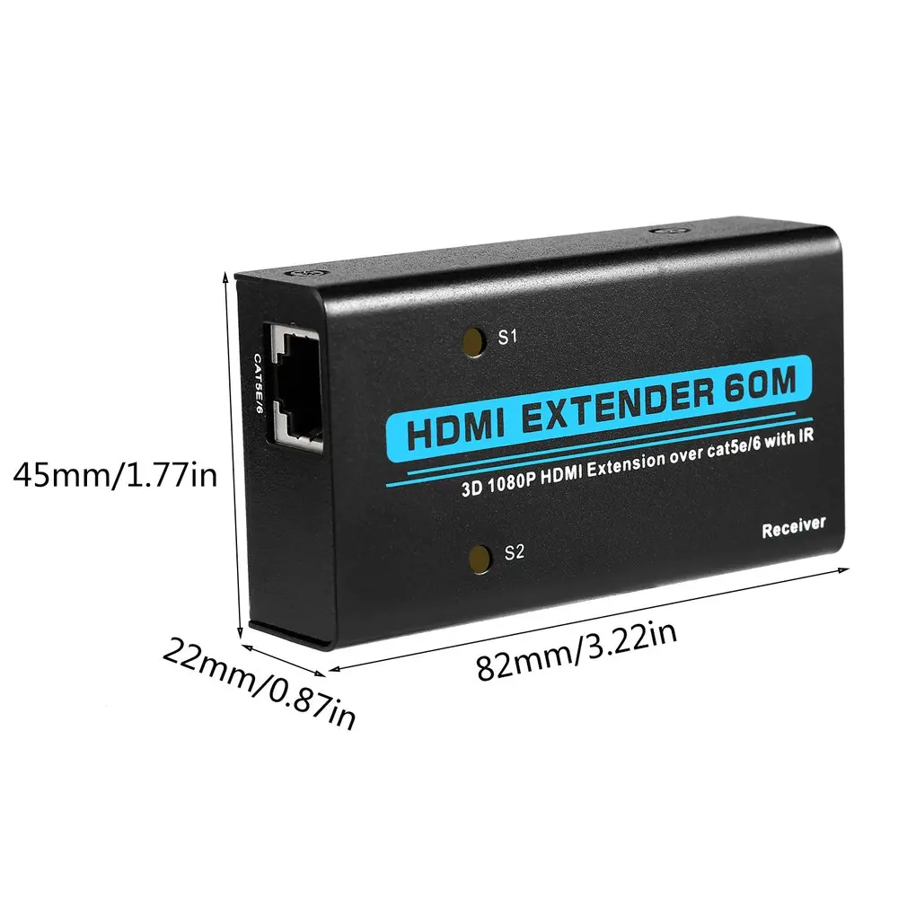 Цифровой HDMI удлинитель через один Cat5e/6 с ИК 60 м поддержка HD видео аудио 1080P HDCP
