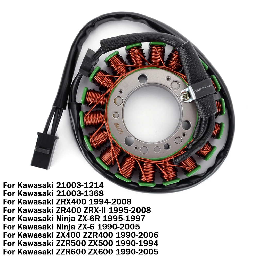 Engine Stator Coil For Kawasaki ZRX ZR 400 Ninja ZX6R ZX6 ZX 400 500 600 ZZR 400 500 600 21003-1214 21003-1368 Generator Magneto