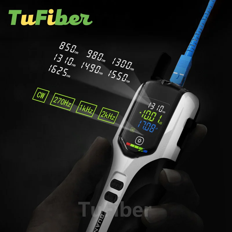 OPM High Precision Rechargeable Optical Power Meter G7 Color LCD Screen Fiber Optic Power Meter with Flash Light -70 to 10 dBm
