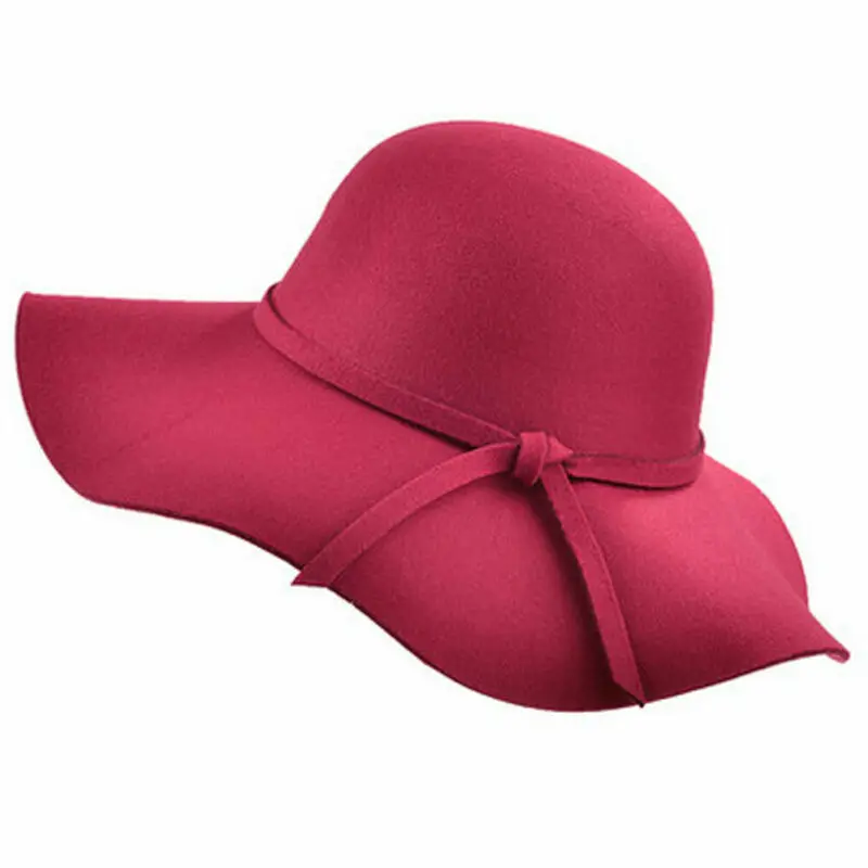 Женская фетровая шляпа с широкими полями элегантная мягкая винтажная однотонная