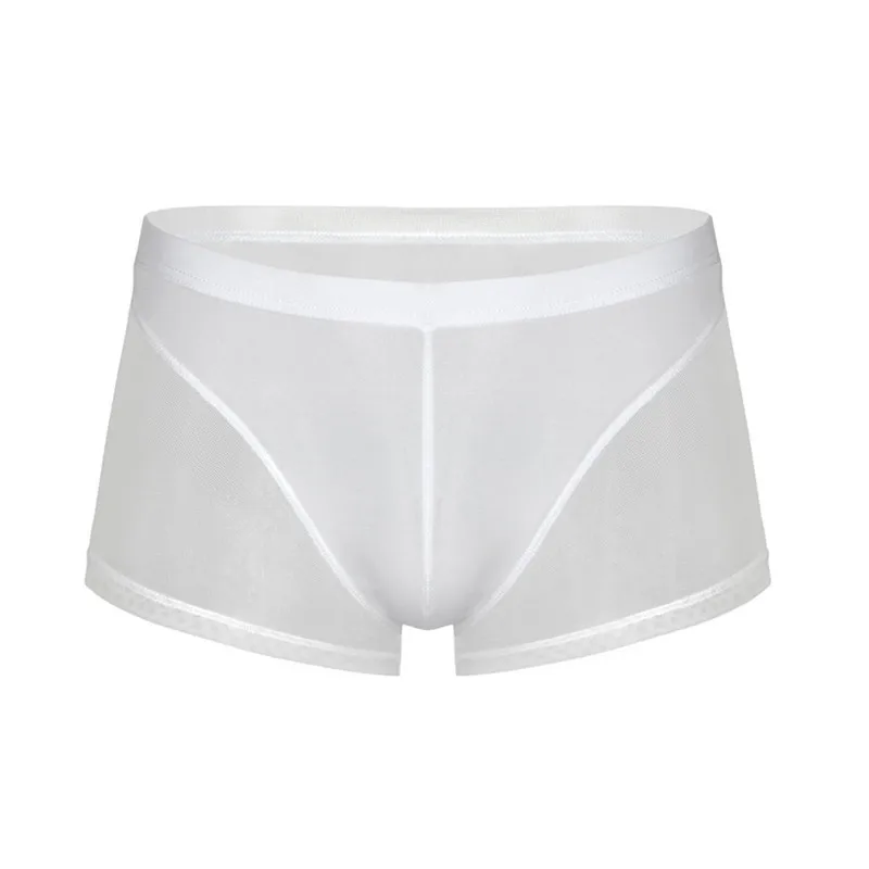 6PCS Underwear Men Boxers Super Soft and Comfortable Ice Silk Sheer Transparent Mesh Men's Boxer Shorts Sexy Exotic Underwear