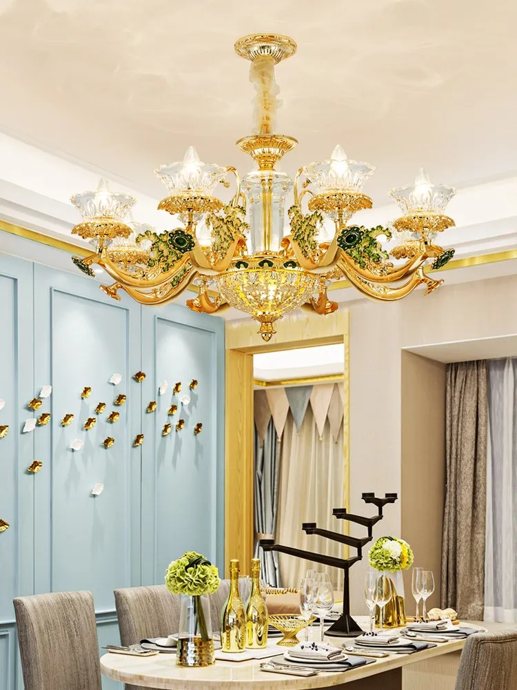 В европейском стиле с украшением в виде кристаллов Золотая люстра Гостиная фар