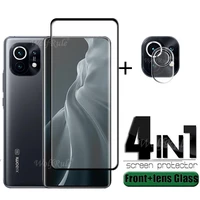 4 in 1 for xiaomi mi 11 glass for mi 11 tempered glass protective curved phone film screen protetor for xiaomi mi 11 glass