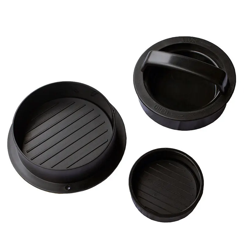3 in 1 Stuffed Press Meat Patty Hamburger Maker Mold Sliders Non Stick Plastic Pie Mould Kitchen Cooking Tool Black | Дом и сад