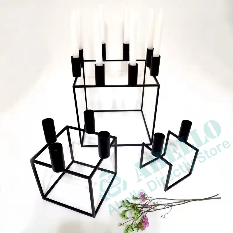 

Nordic Simple Geometric Decoration Candlestick Line Beauty Wrought Iron Creative Candle Holder Home Accessories