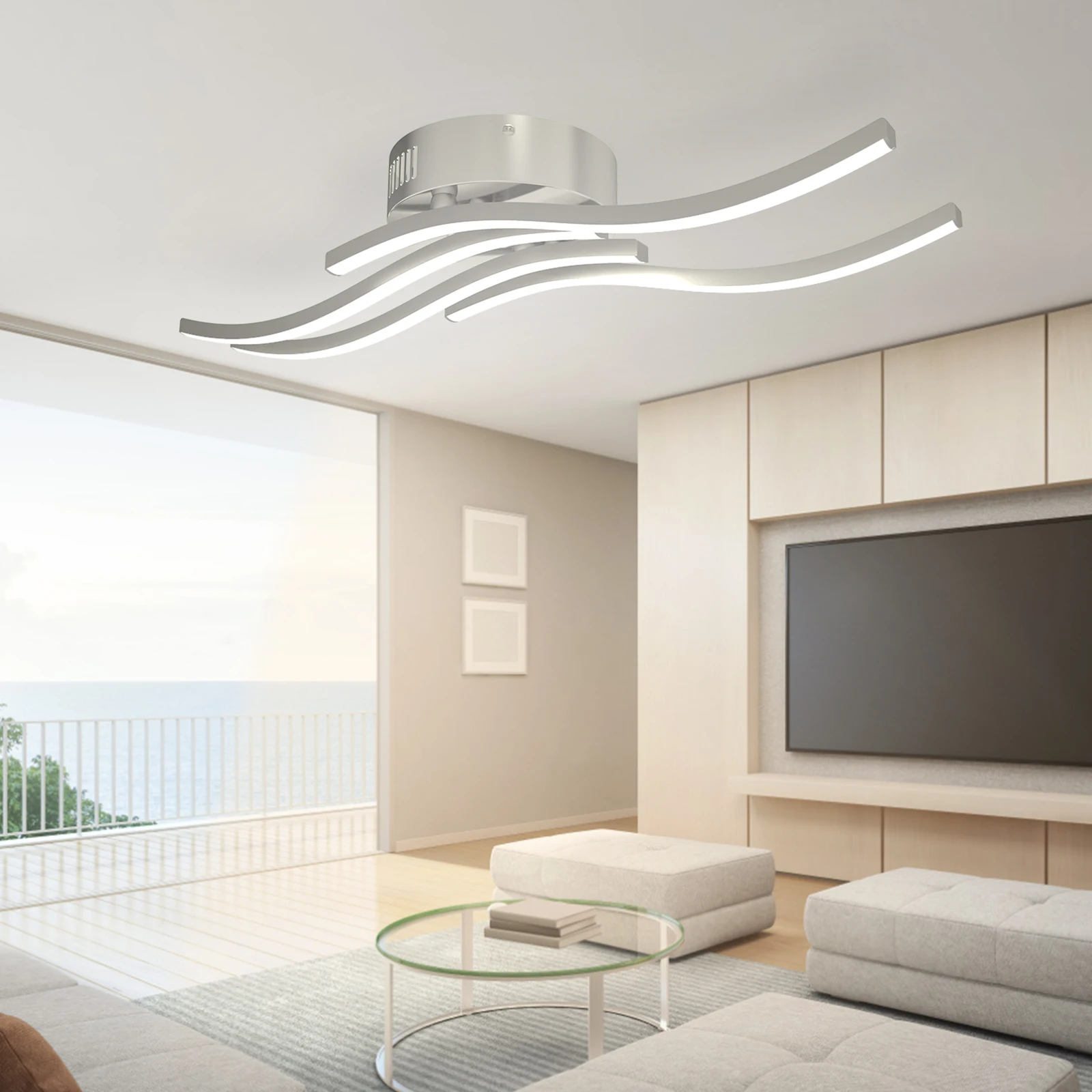 $15.08 LOEFME Decorative Led Ceiling Lamps 2/3/4 12 W 18W 24 W Wave Modern Minimalist Bedroom Dining Home Ceiling Light 2021