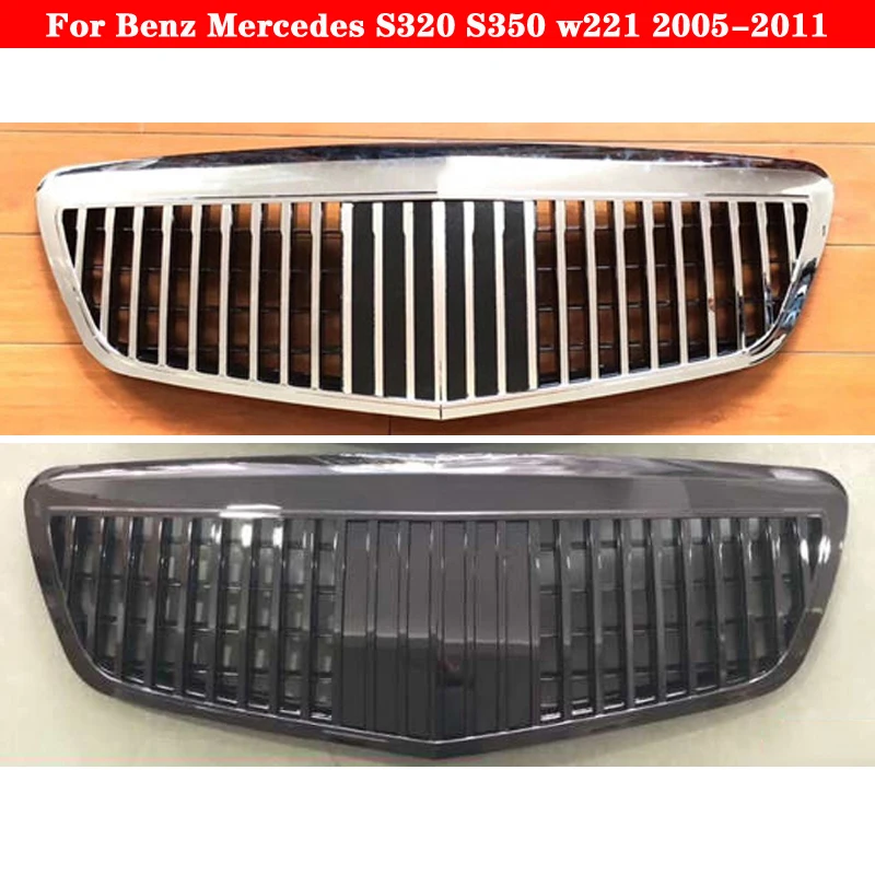 Автостайлинг для Mercedes Benz S320 S350 w221 2005 2011 средняя решетка Maybach АБС пластик передняя