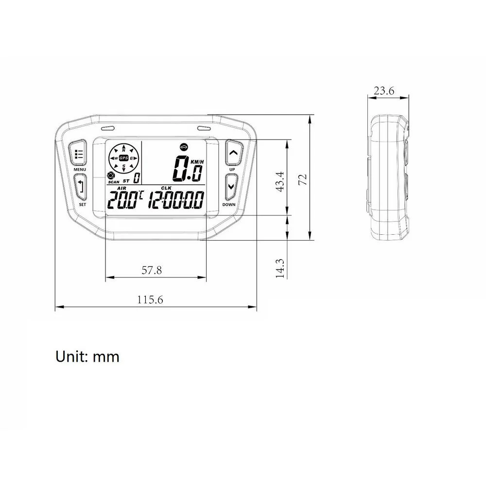 

Digital Display Tachometer Engine Hour Meter Self Powered Engine Tachometer Speed Meter with Voltmeter Service Reminder Gauge