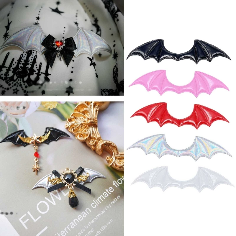 

10Pieces Halloween Padded Applique Patches Bat Wings Decorative Patch for Hair Bow Clip Craft Embellishment Party Decor