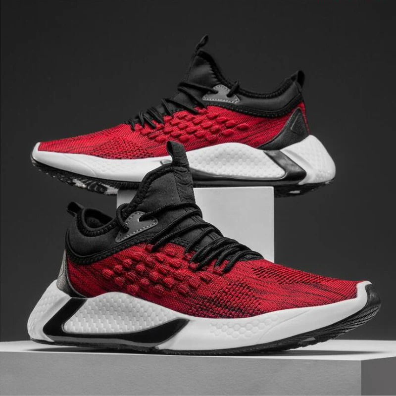 

Men Casual Damping Training Running Tennis Shoes Outdoor Sport Shoes Male Breathable Fashion Fly Weave Shoes Men Sneakers