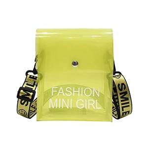 Yellow 14x6x18cm Трендовая Новая женская желеобразная сумка для телефона, сумка через плечо, женская прозрачная мини-сумка через плечо для телефона, прозрачная сумка через плечо для девушек - Цвет: Yellow 14x6x18cm