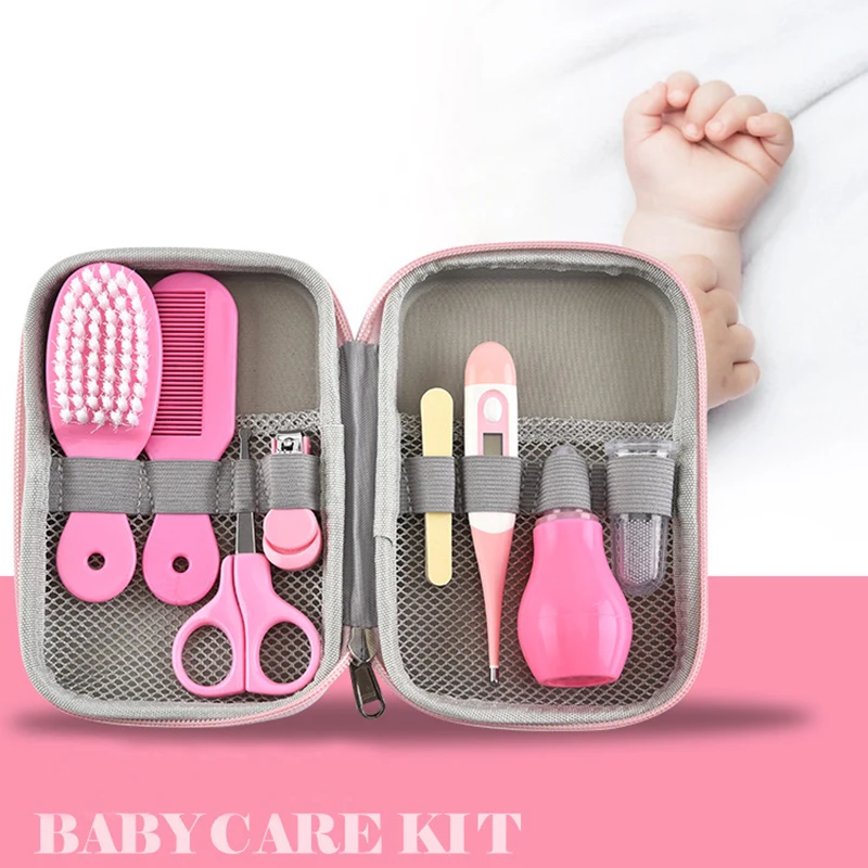 

Baby Health Care Kit Newborn Nail Kit Grooming Brush Thermometer Clipper Scissor Multifunction Kids Toiletries Kit Baby Care