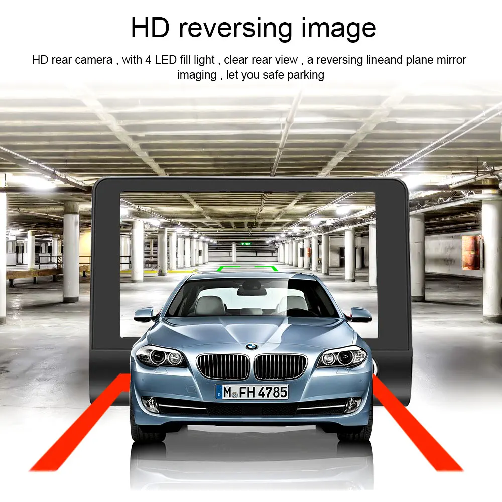 Автомобильный видеорегистратор 3 в 1 регистратор с камерой заднего вида 4 дюйма