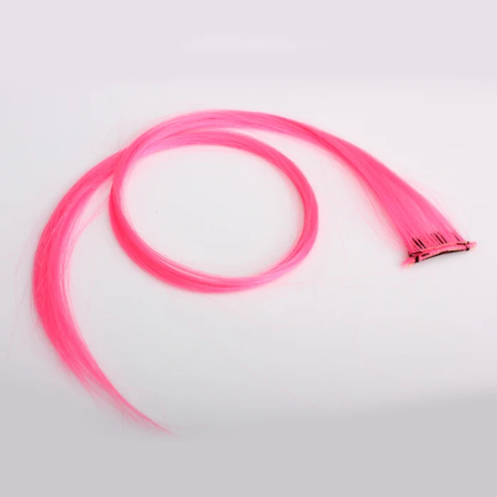 Женский длинный парик с прямыми волосами для наращивания на заколках цветные