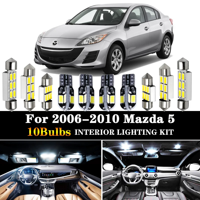 10 шт. Автомобильные светодиодные лампы для Mazda 5 2006 2007 2008 2009|Сигнальная лампа| |