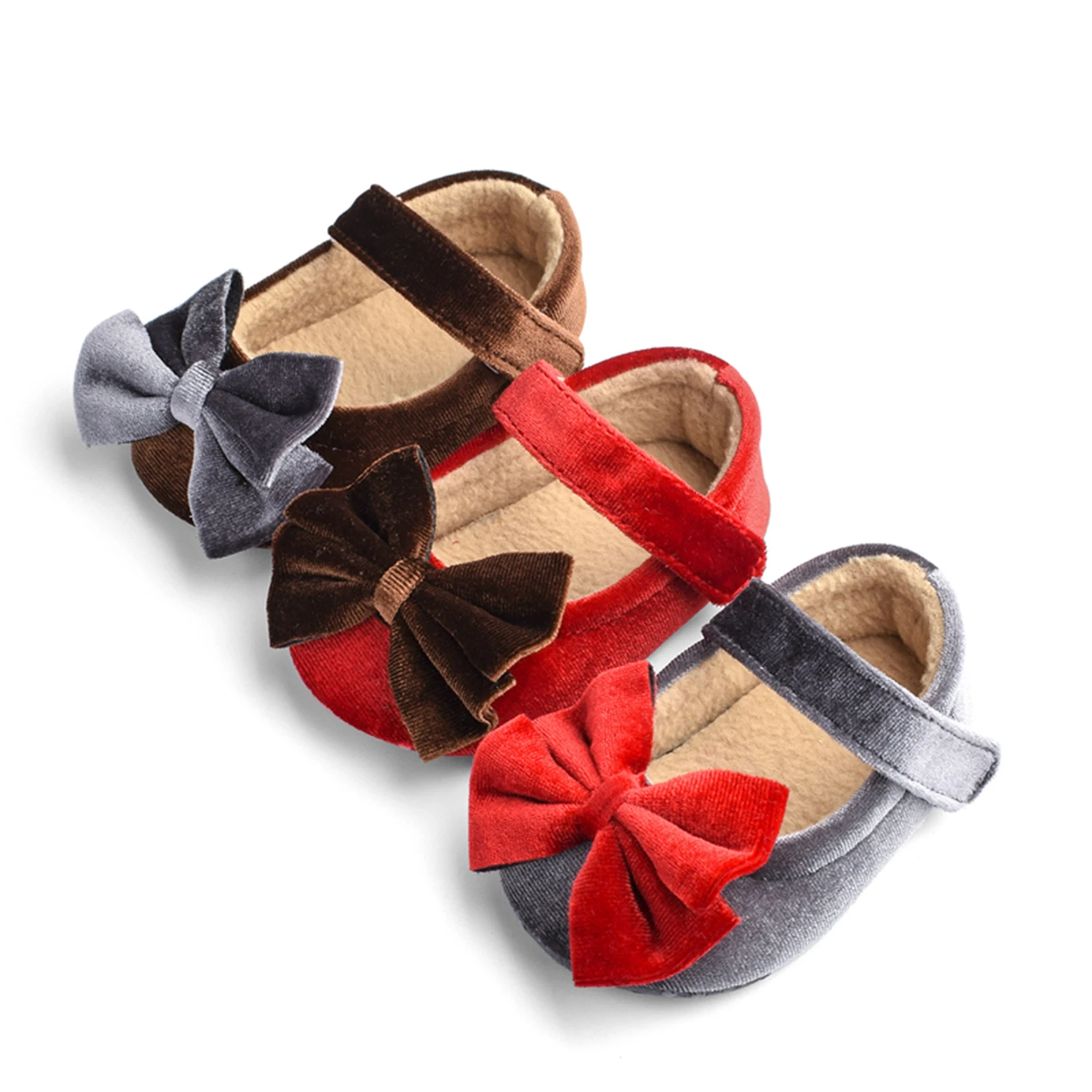 Бархатные ботинки для девочек 0 18 месяцев обувь принцесс с бантом первых шагов