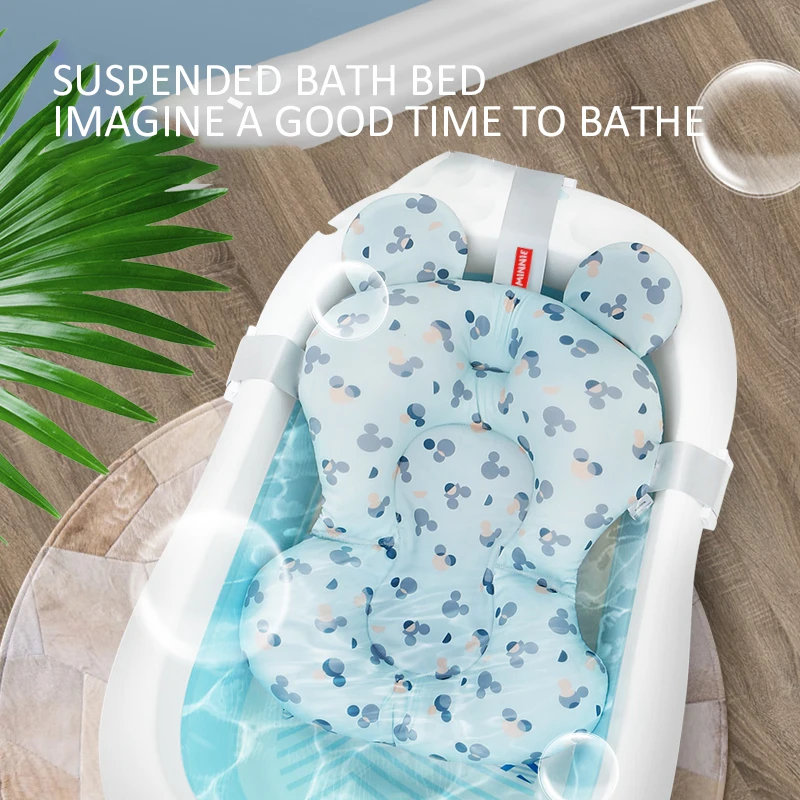 

Baby Bath Seat Support Mat Foldable Baby Bath Tub Pad & Chair Newborn Bathtub Pillow Infant Anti-Slip Soft Comfort Body Cushion