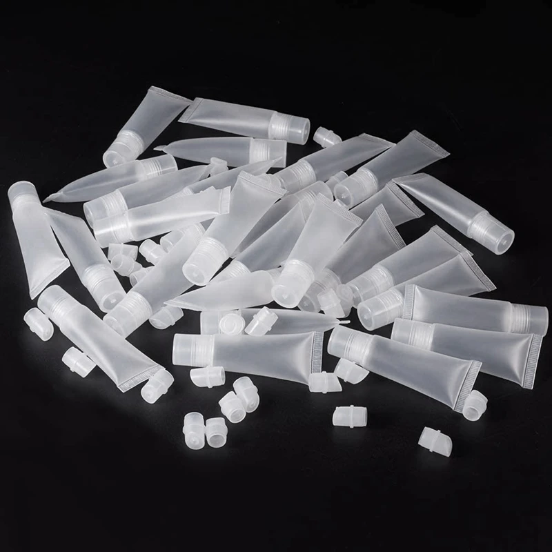 

50 Pack 10Ml Lip Gloss Tubes Empty Lotion Refill Tubes Soft Squeeze Tubes for DIY Travel Distribution Bottle