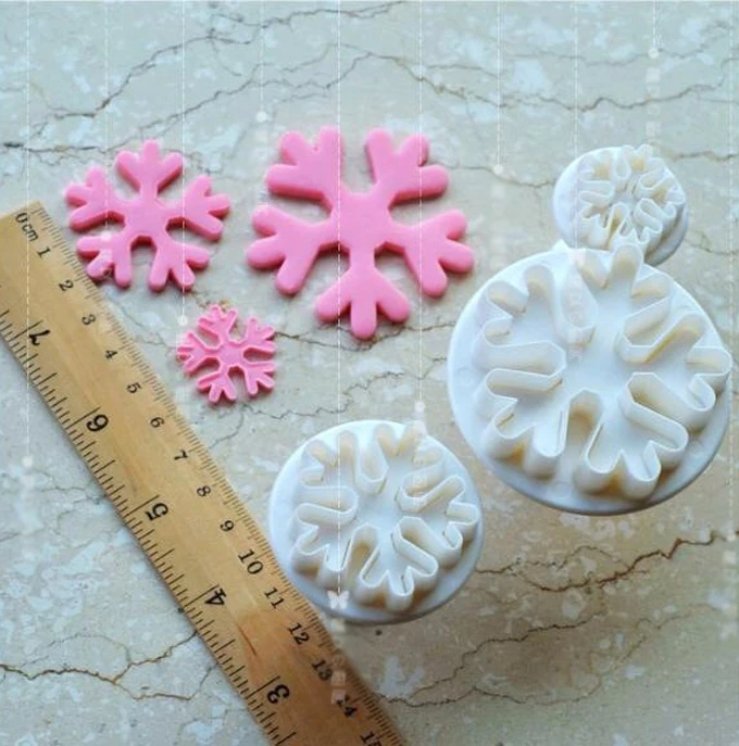 3 шт./компл. Снежинка помадка украшение торта фоторезак инструменты для украшения