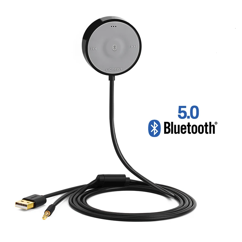 UGREEN Bluetooth 5,0 автомобильный комплект приемник aptX LL беспроводной 3,5 AUX адаптер для автомобильного динамика USB Bluetooth 3,5 мм разъем аудио приемник - Цвет: Bluetooth 5.0