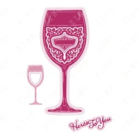 wine glass arrival new metal cutting dies scrapbook diary decoration stencil embossing template diy greeting card handmade