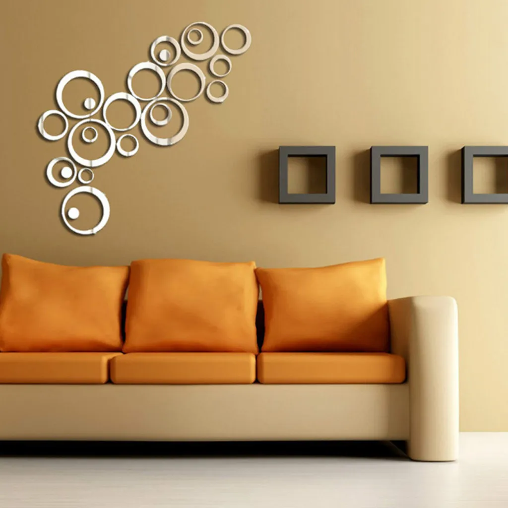 Домашний декор акриловое украшение 3D круги сделай сам зеркальная настенная