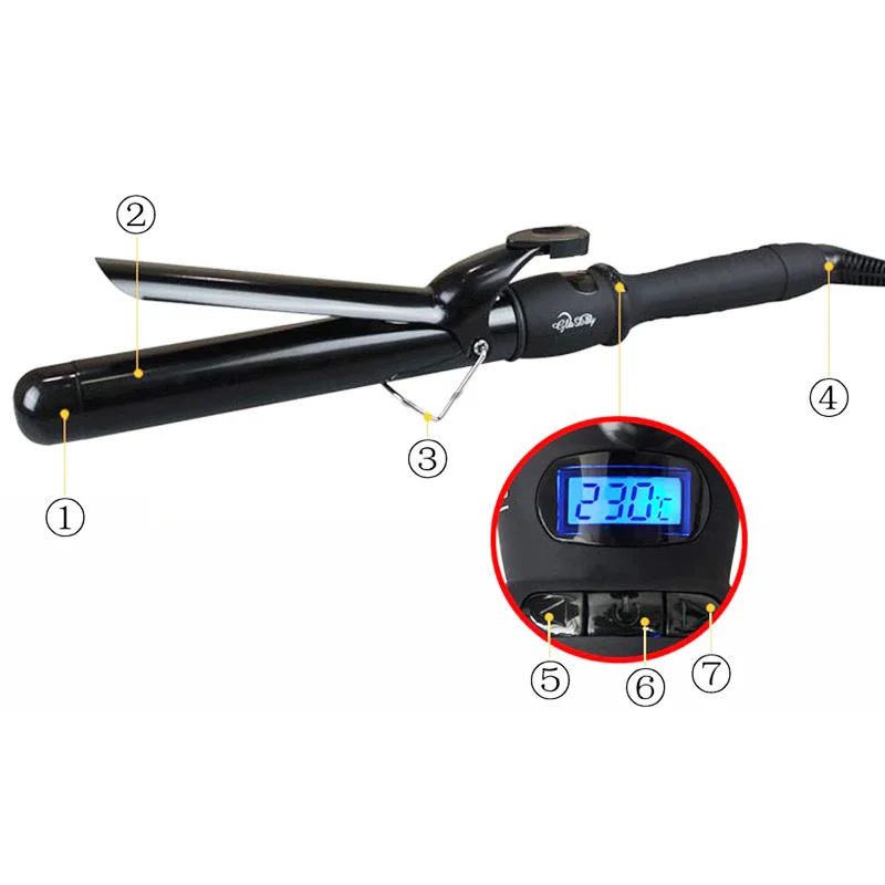 Щипцы для завивки волос профессиональные щипцы 19/22/25/28/32/38 мм ЖК цифровой ролик