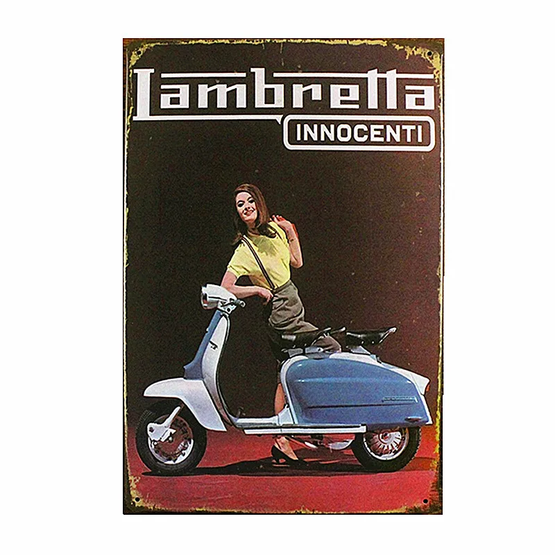 VESPA LEN'1 DES VENTES винтажные металлические оловянные знаки Ретро Оловянная пластина знак украшение стены для бара Размер: 20*30 см - Цвет: Армейский зеленый