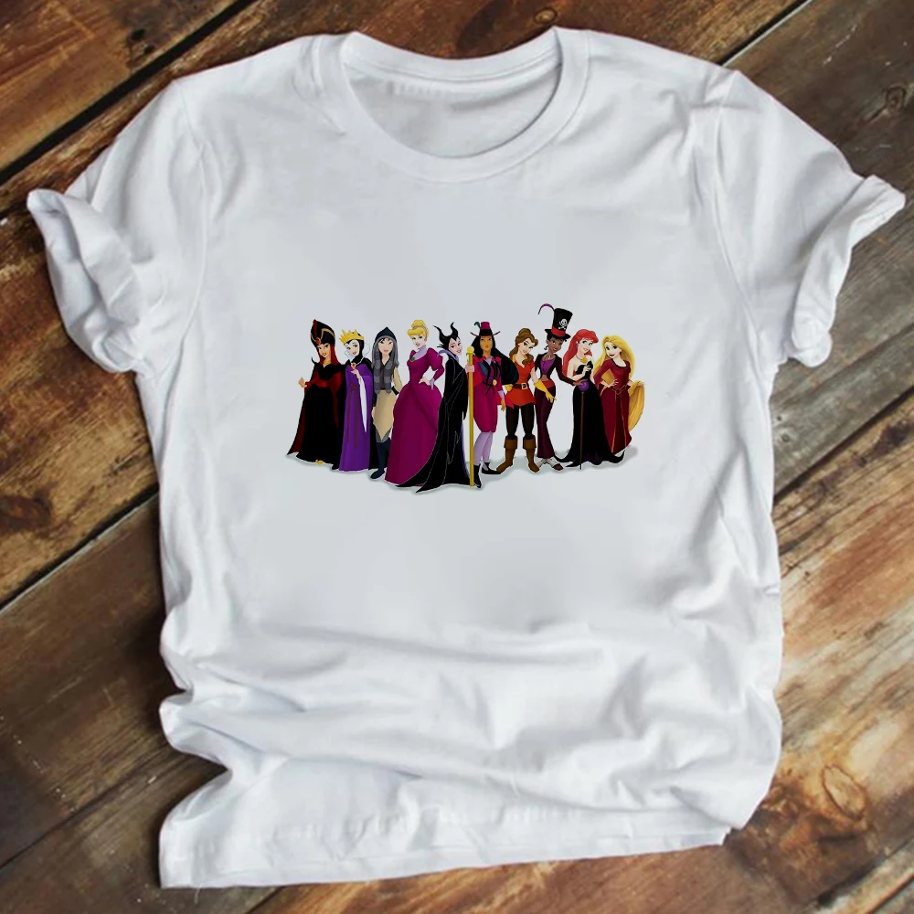 

Disney Villains Ropa Aesthetic Soft Girl Princesses Women Short Sleeve 2021 Summer Hipster Top Ropa Aesthetic Oversized Harajuku
