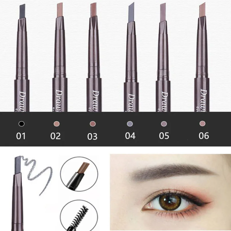 Новинка 4 цвета карандаш для бровей натуральный водонепроницаемый Вращающийся