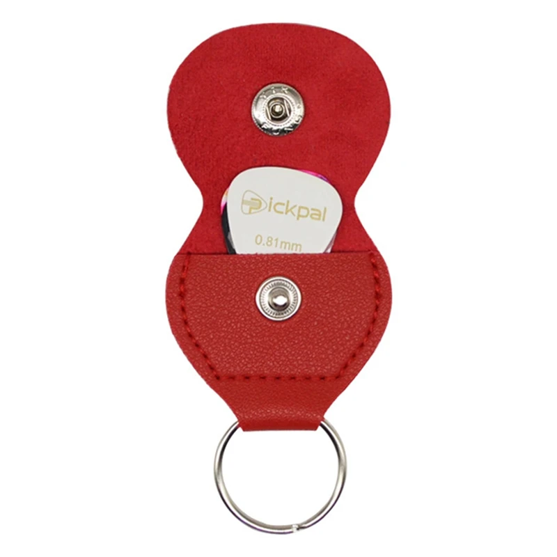 

4Pcs PU Leather Key Chain Guitar Picks Holder Keychain Plectrums Bag Case Supplies for Various Guitar Pick Storage