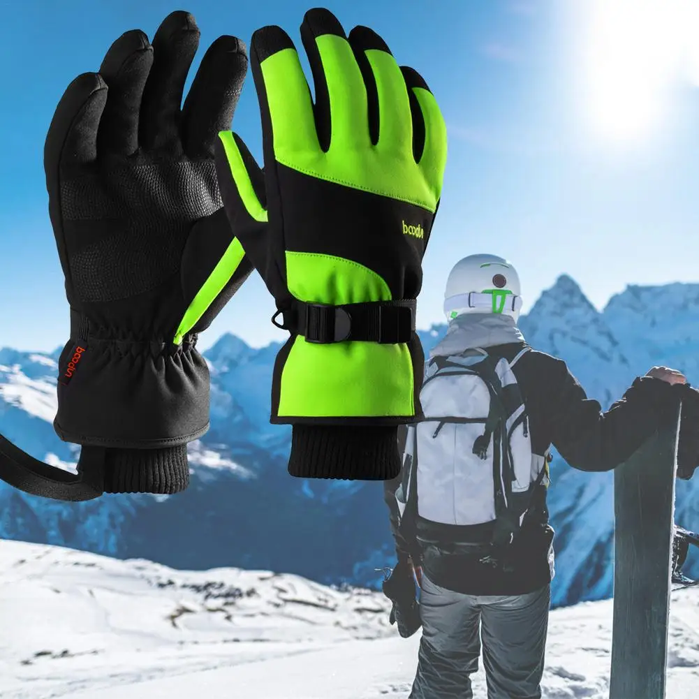 

Motorcycle Outdoor Riding Gloves Waterproof Windproof Snowboard Glove Winter Snow Glove With Wrist Leashes For Cold Weather