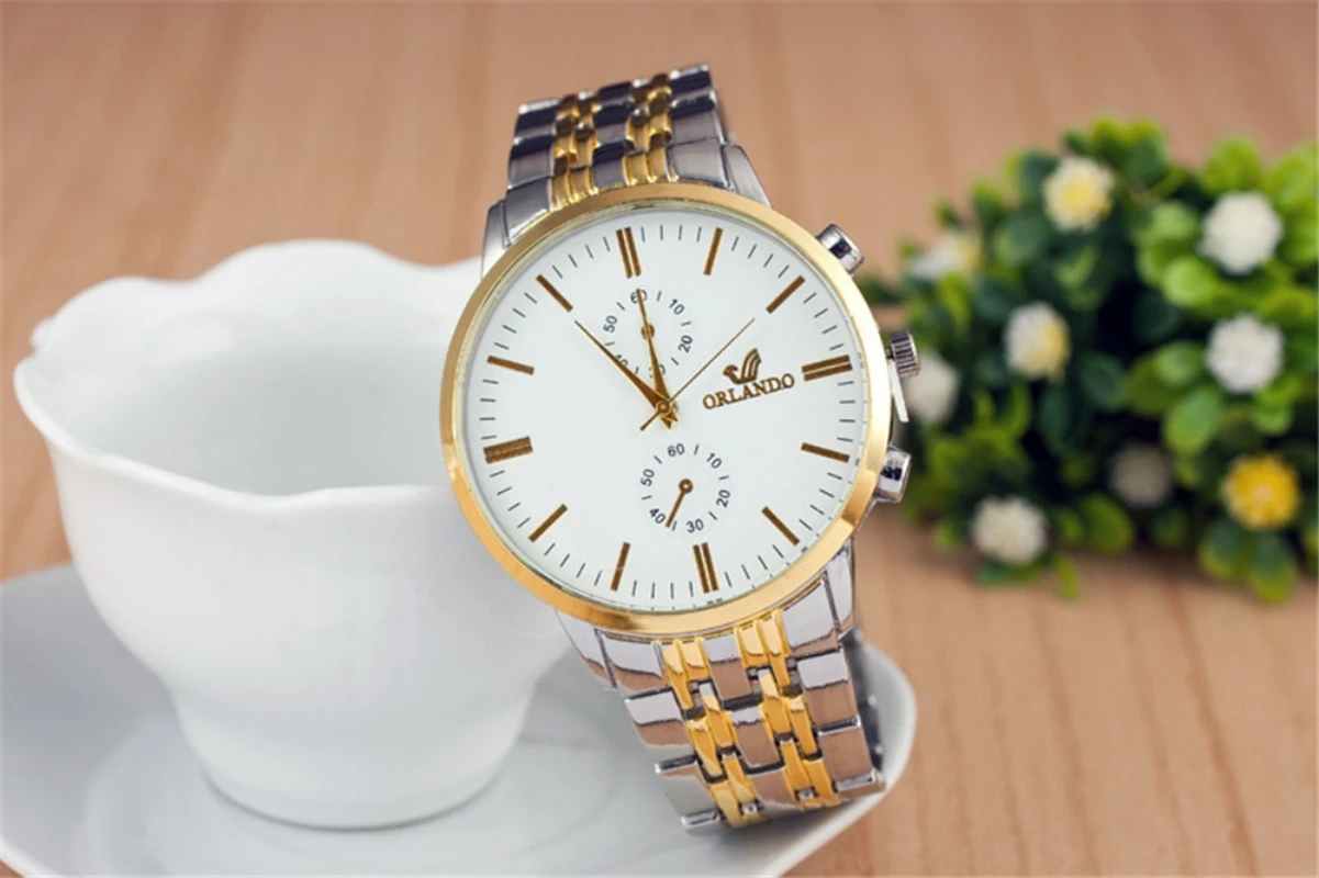 

Wish hot product gold watch men's business watch wholesale, alloy quartz watch men's one drop shipping