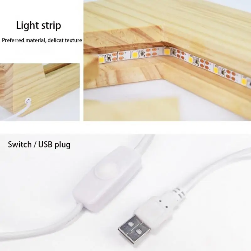 Деревянный ночник с USB-зарядкой светодиодный светильник для дома спальни