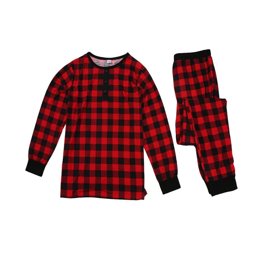 #47 теплая Рождественская клетчатая домашняя одежда для отдыха родителей и детей