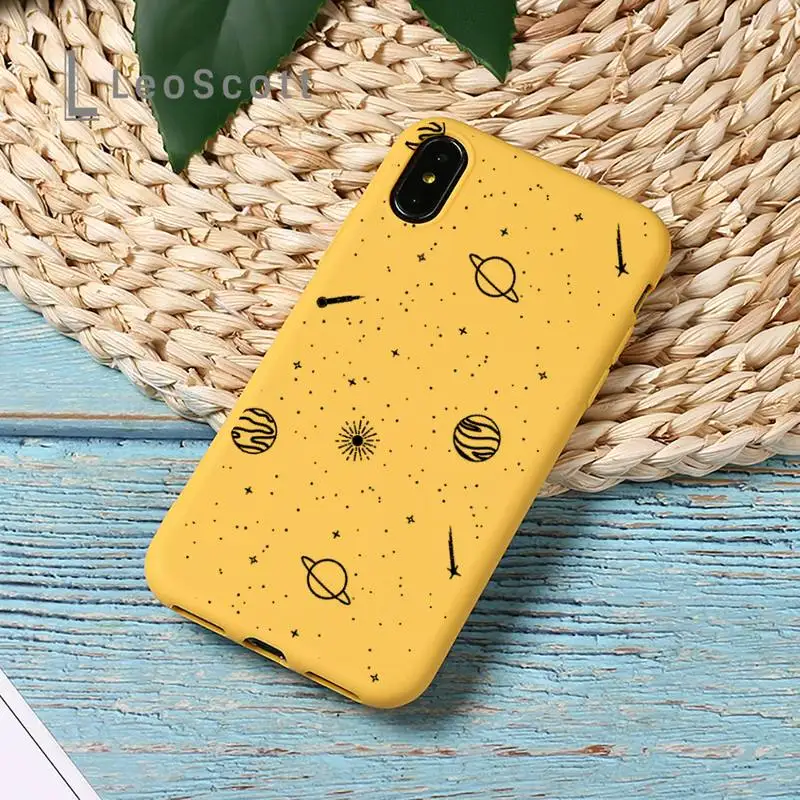 

Creativity Starry sky universe Phone Case Candy Color for iPhone 11 12 mini pro XS MAX 8 7 6 6S Plus X SE 2020 XR