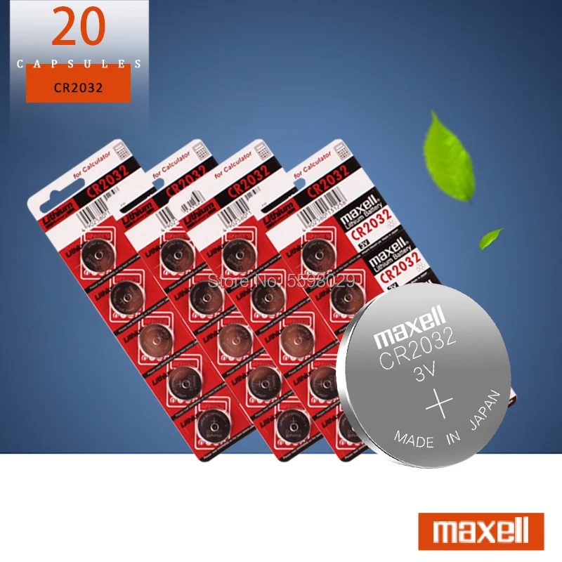 20 шт. для maxell оригинал 2032 батарея cr2032 3 в Кнопочная литиевые батареи часов