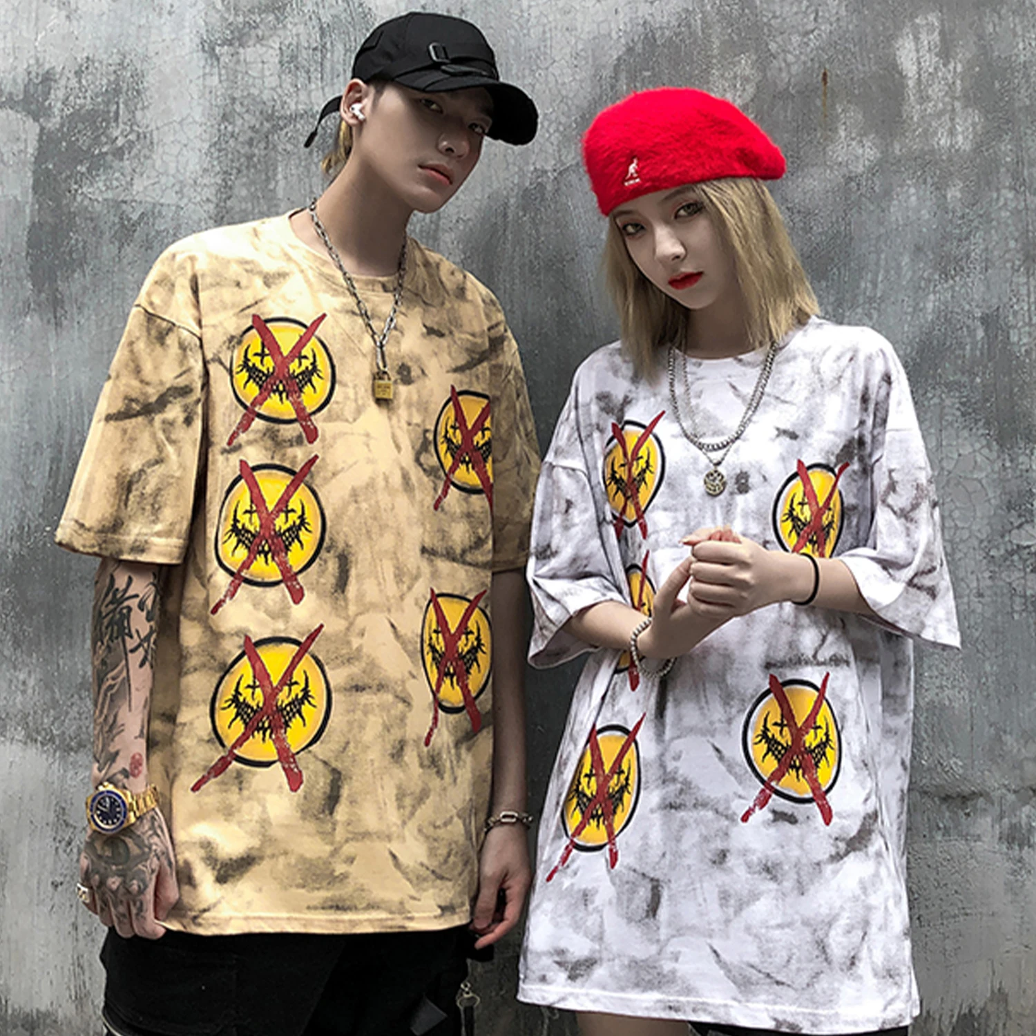 Aelfric Eden Tie Dye Smile Футболка с принтом Мужская модная уличная одежда повседневные