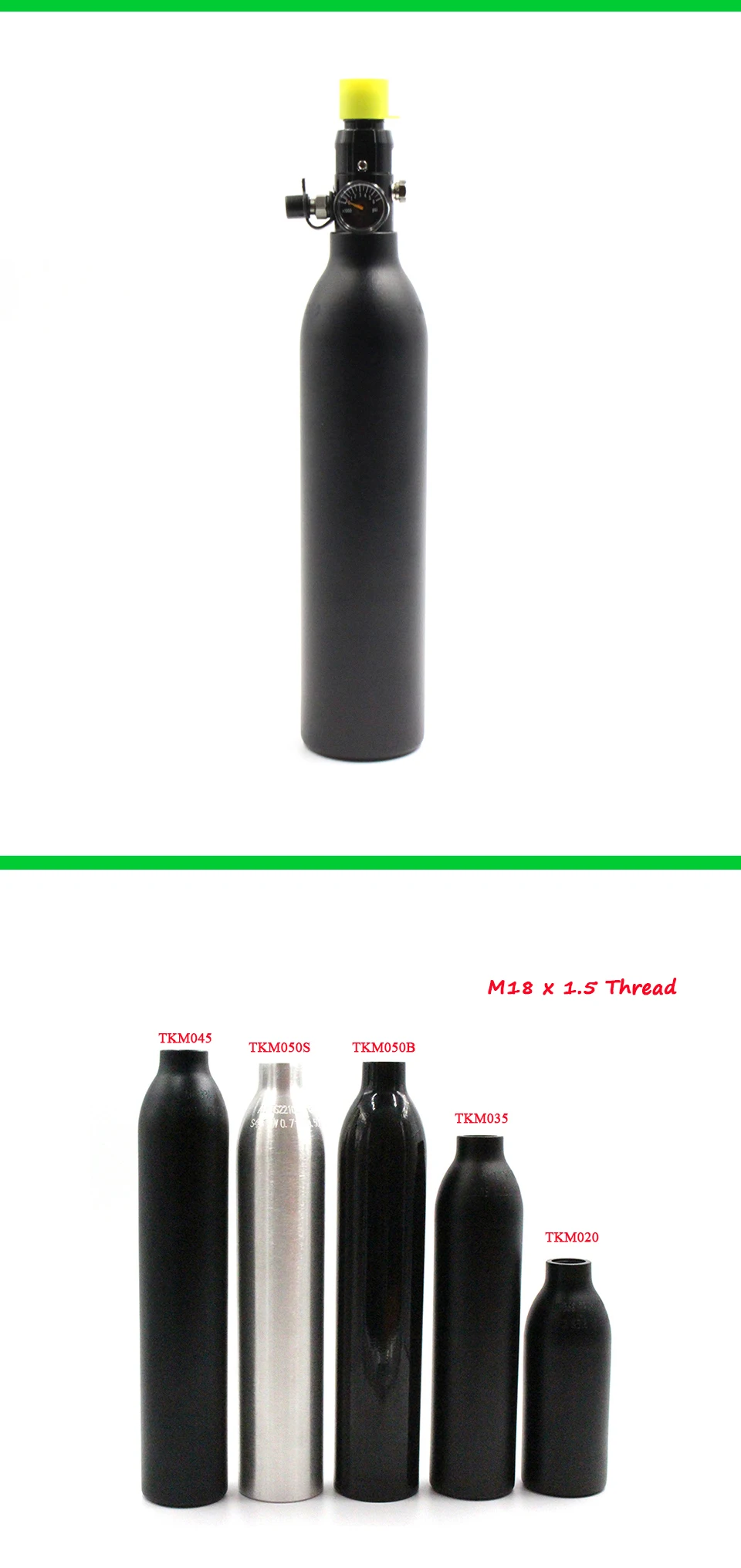 PCP Пейнтбол высокого давления танки 0.35L HPA воздушный охотничий цилиндр 300 бар/4500PSI M18* 1,5 резьба